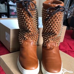 Christian Louboutins spiked boots Authentic